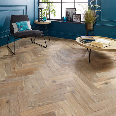 Lusso Rome Herringbone Smoked Grey Brushed & Oiled Engineered Oak