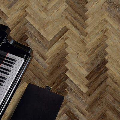 Lusso Portofino Herringbone Norwegian Oak SPC Click Vinyl Flooring