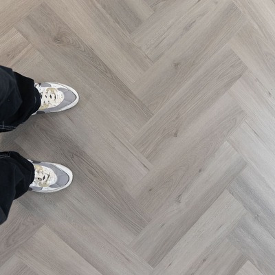 Icona Herringbone 6.5mm Imperial Grey Luxury Vinyl Click Flooring