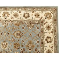 Brand New Malika Blue Wool Persian Style Area Rug - 5' x 8'