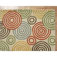 Swirl Style Modern Woolen Area Rug - 4' x 6'