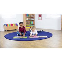 Luxury Super Soft Circular Classroom Carpet - Navy