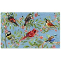 Rubber Welcome Birds Door Mat, Decorative Indoor Outdoor Doormat Non Slip Front